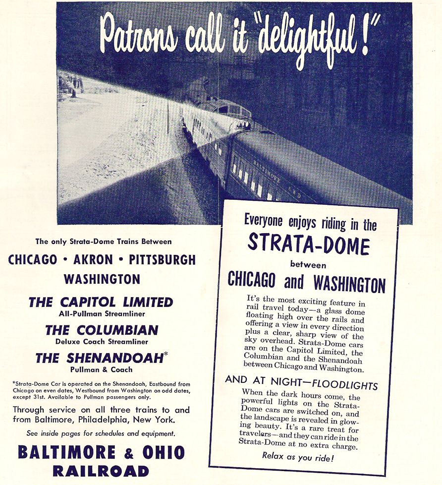 1952 B & O Strata-Dome Promo