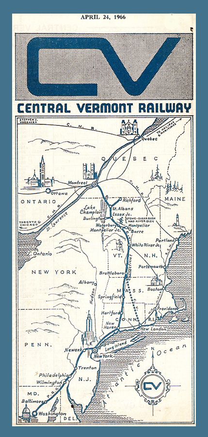 1966 Central Vermont Railway Timetable