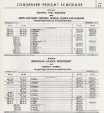 1961 ACL Condensed Freight Schedule