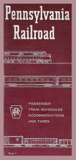 1958 PRR Timetable Cover