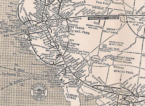 1937 SP California / Nevada / Arizona Map