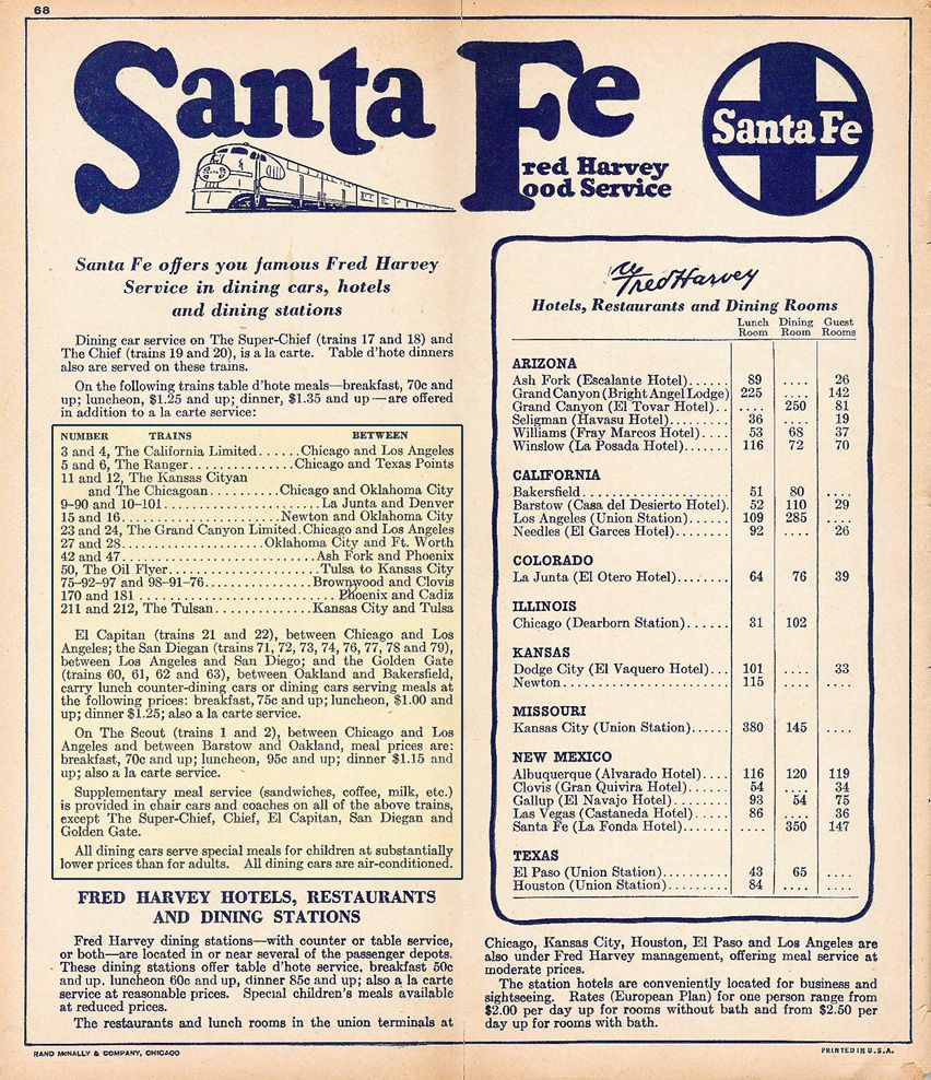 1947 ATSF Fred Harvey Promo