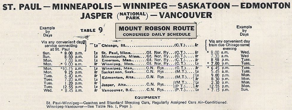 1946 Great Northern / Canadian National Mount Robson Route