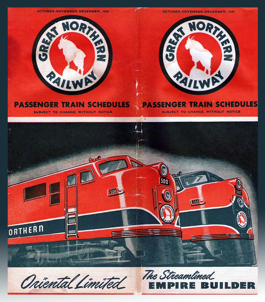 1949 Great Northern Railway Timetable Cover