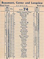 1947 GCSF Longview Timetable