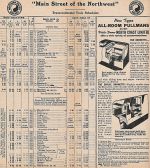 1955 NP Bismarck - Mandan - Glendive Timetable