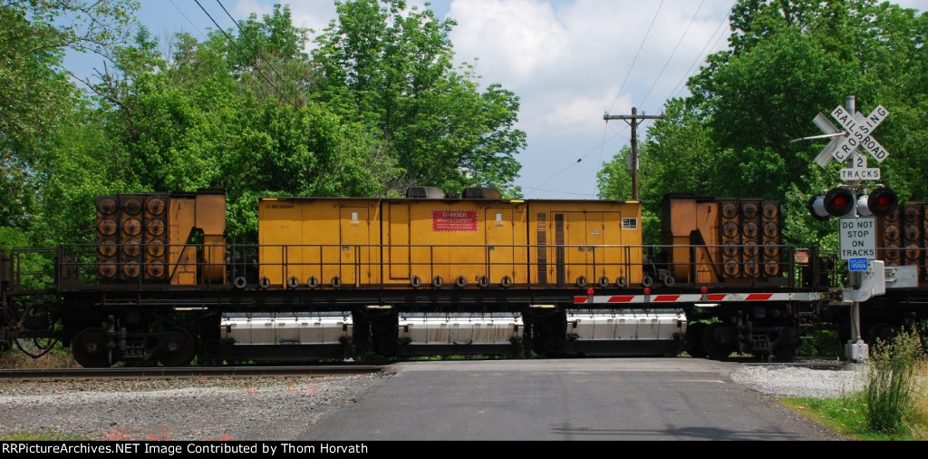 A roster image of one of the rail grinding cars in the rail grinding train consist