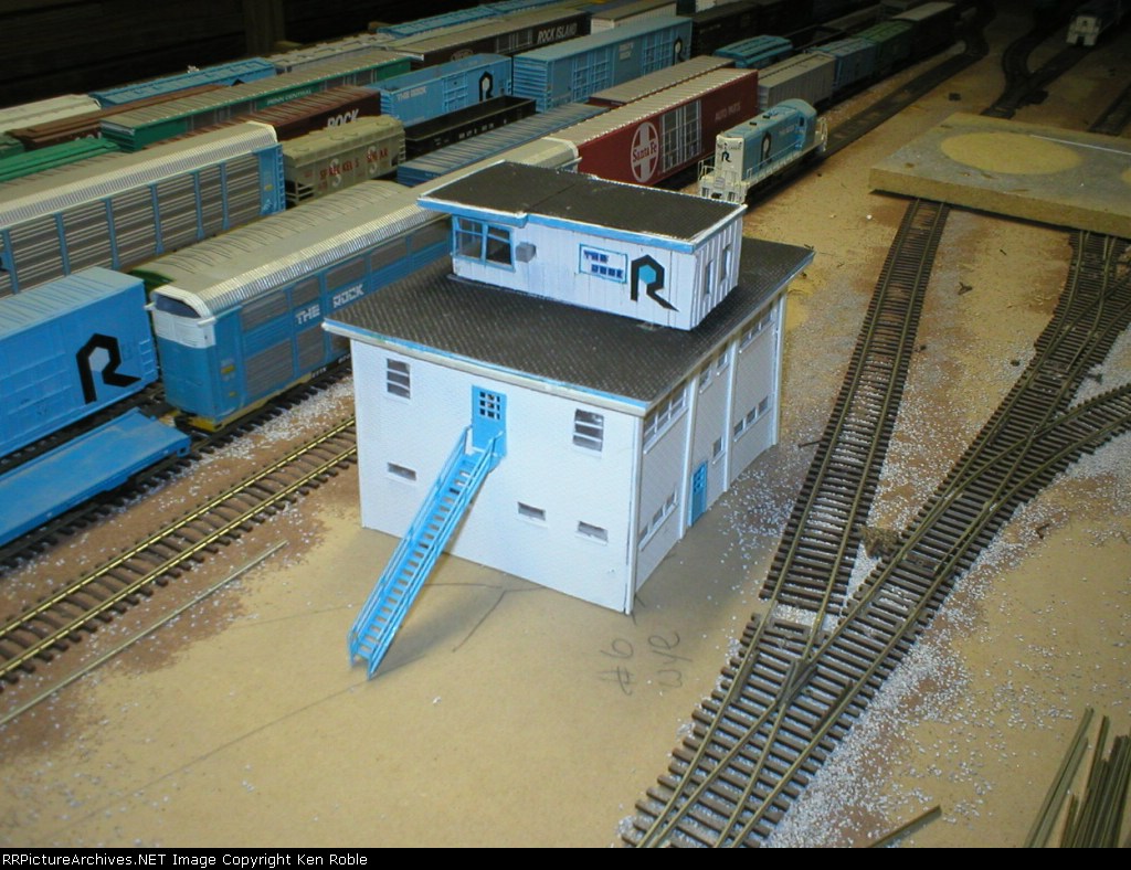 HO Scale El Reno Yd Tower, back 3/4 view.