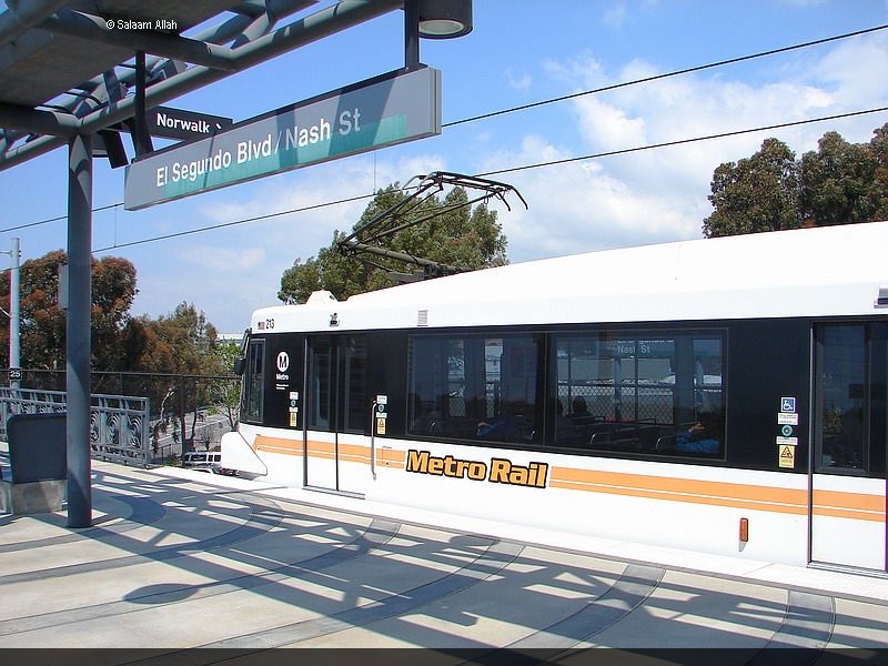 LACMTA Green Line light rail transit system Los Angeles County Ca