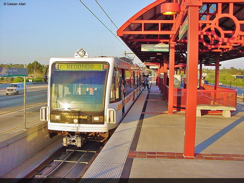 LACMTA Green Line light rail transit system Los Angeles County Ca