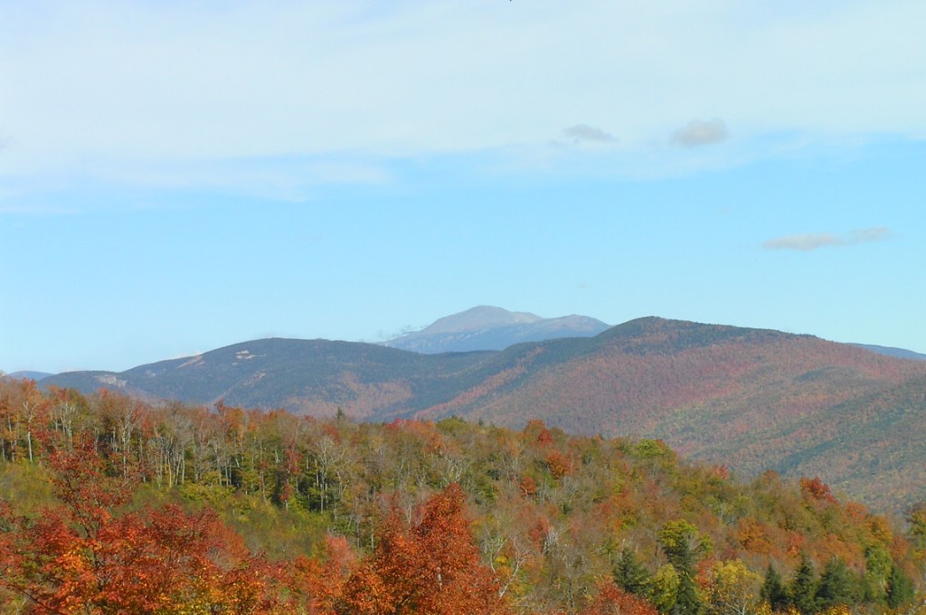 Mount Washington and smoke from the Cog Railway, NH.