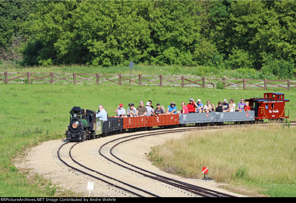 Gracy's train, complete with red D&RGW caboose