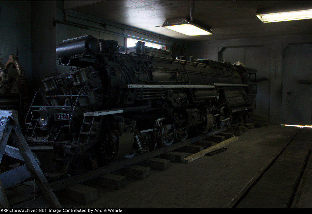 14 1/2" gauge 2-8-8-4 No. 3620 under restoration in the Merrick Light Railway shops