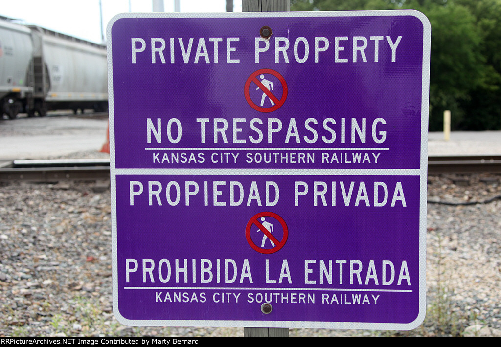 KCS No Trespassing Sign At Southwest Junction