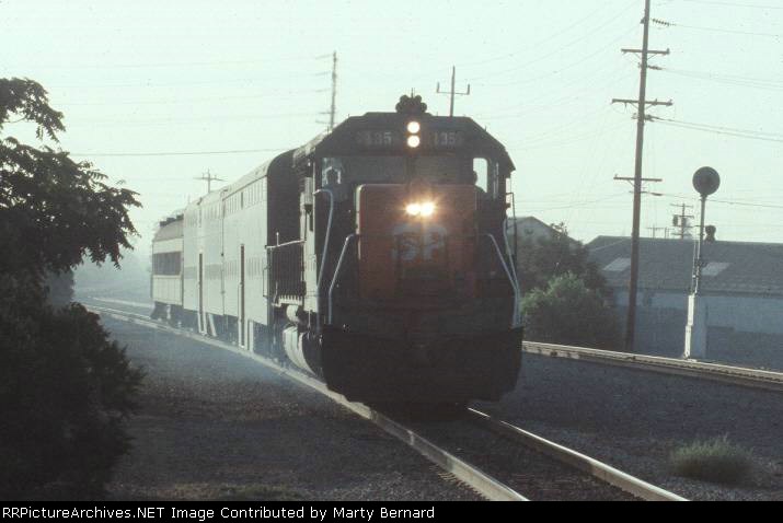 Inbound Commuter Train 135 on a Foggy Morning during September 1977