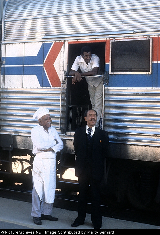 Some of the Sunset's Dining Car Crew (The Stewart, A Cook, and A Waiter)