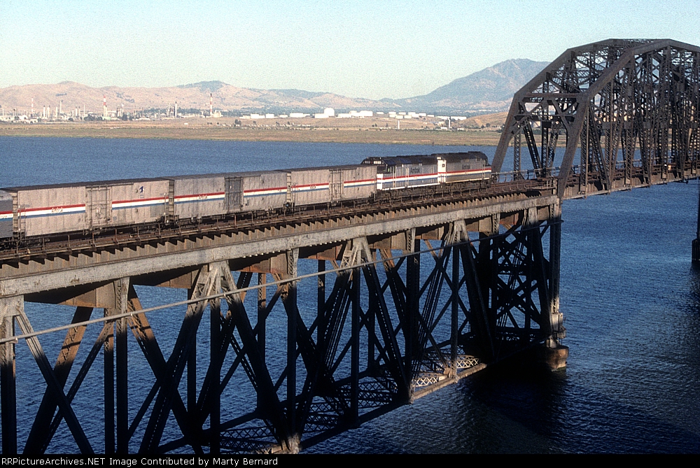 The California Zephyr (Tr. 5) Crossing the Carquinez Strait Bridge