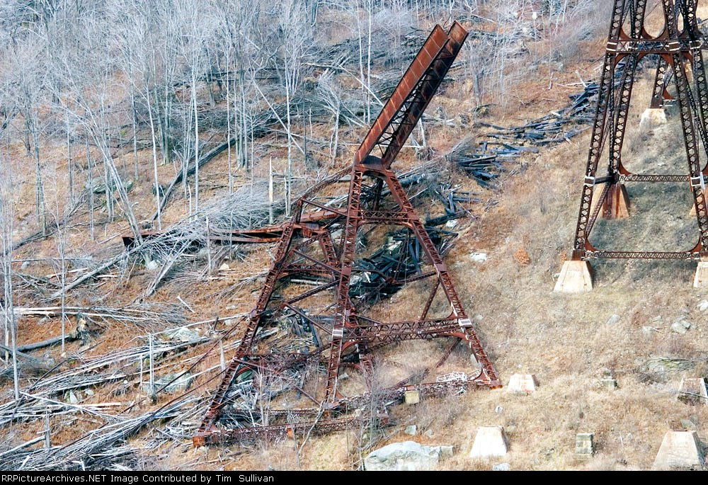 Here is a detailed view of the wreckage on the east slope of the valley