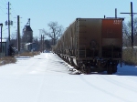 Snow looking south toward BE JCT (MKT coaling tower)