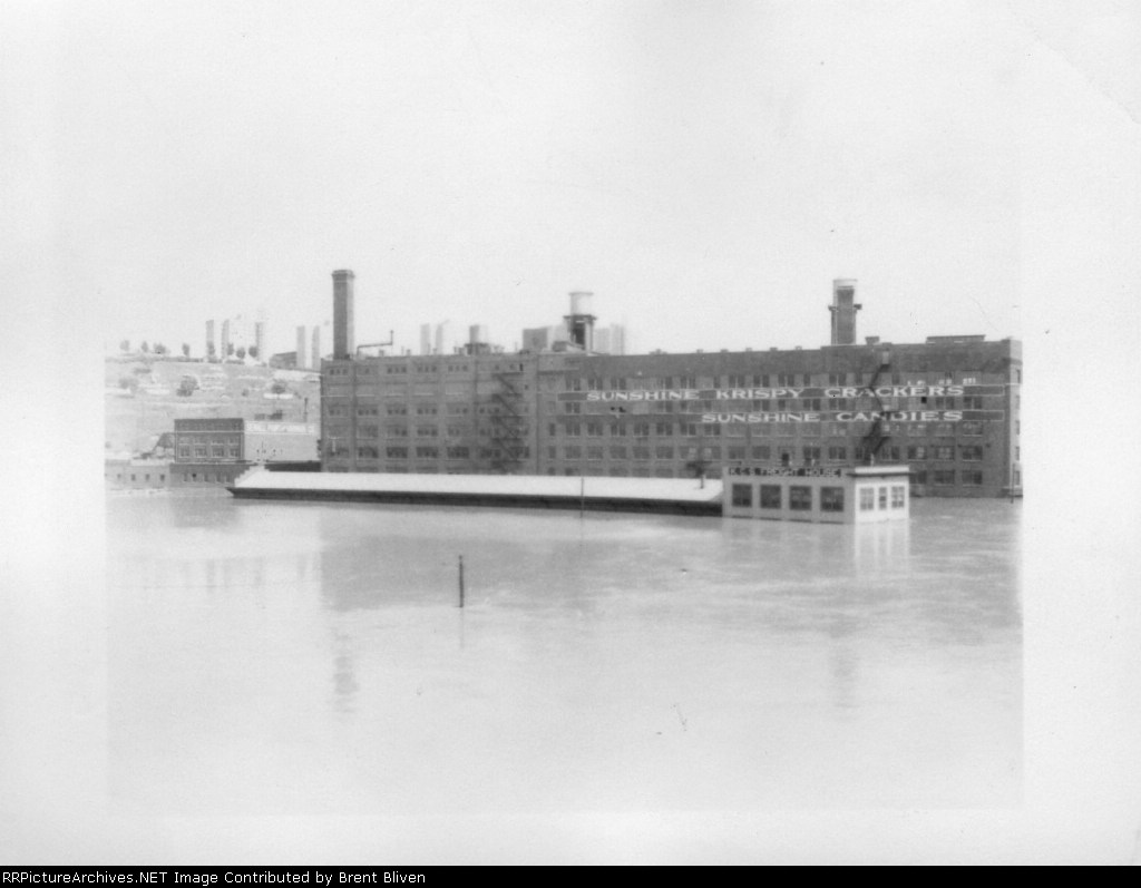 Kansas City Southern Freighthouse in West Bottoms 1951 Flood