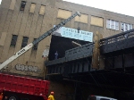 Construction work on the High Line over 14 Street