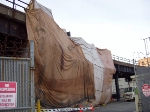 Tarp on the viaduct for renovation work