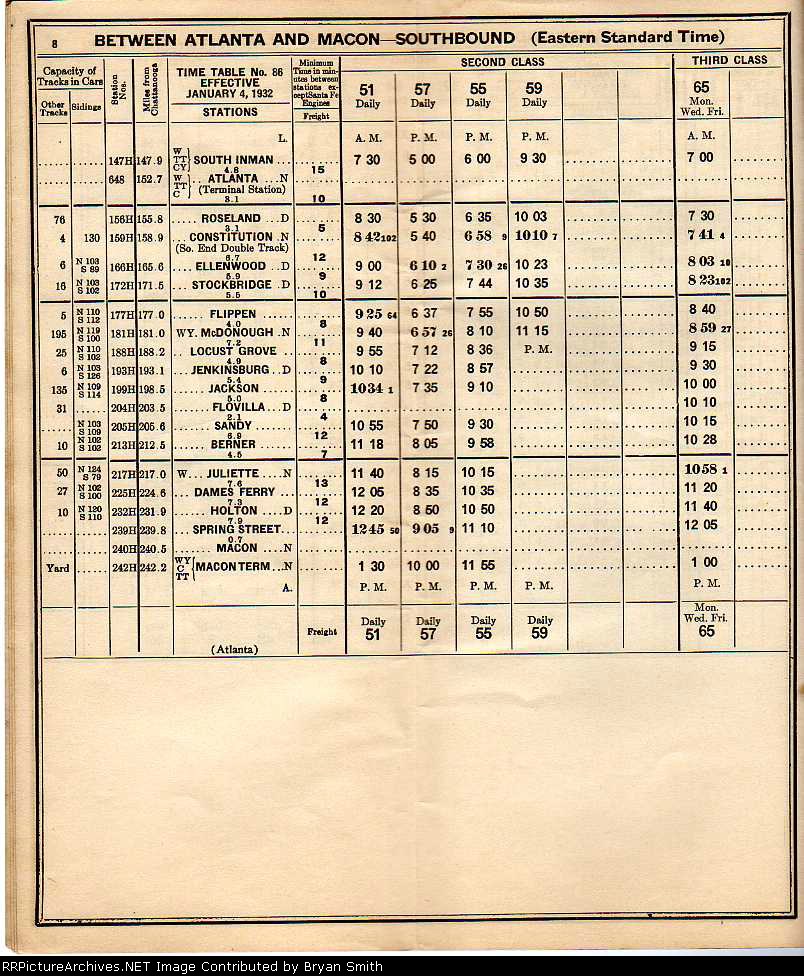 Page 8-Atlanta and Macol Southbound-2nd and 3rd class