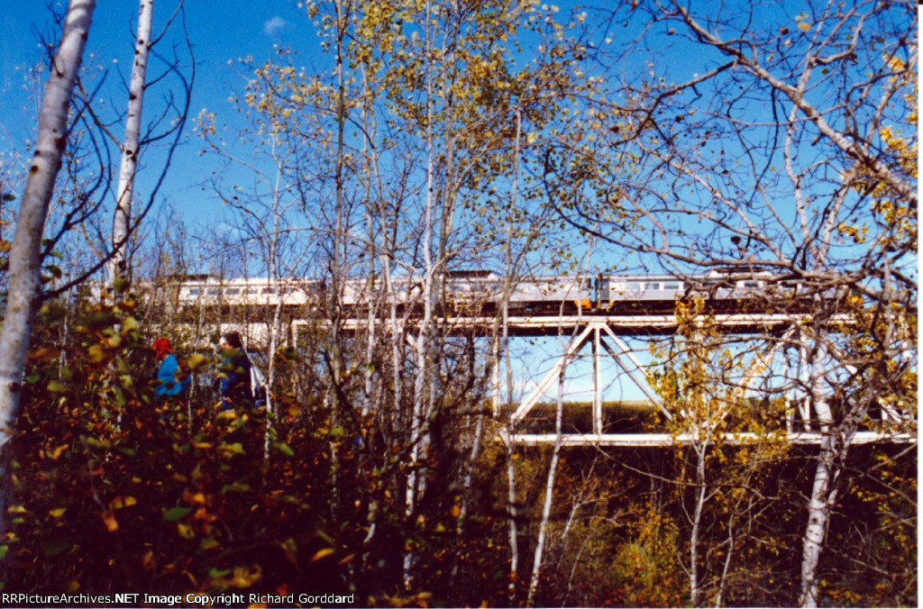 BCR Budd cars crossing the Peace River 