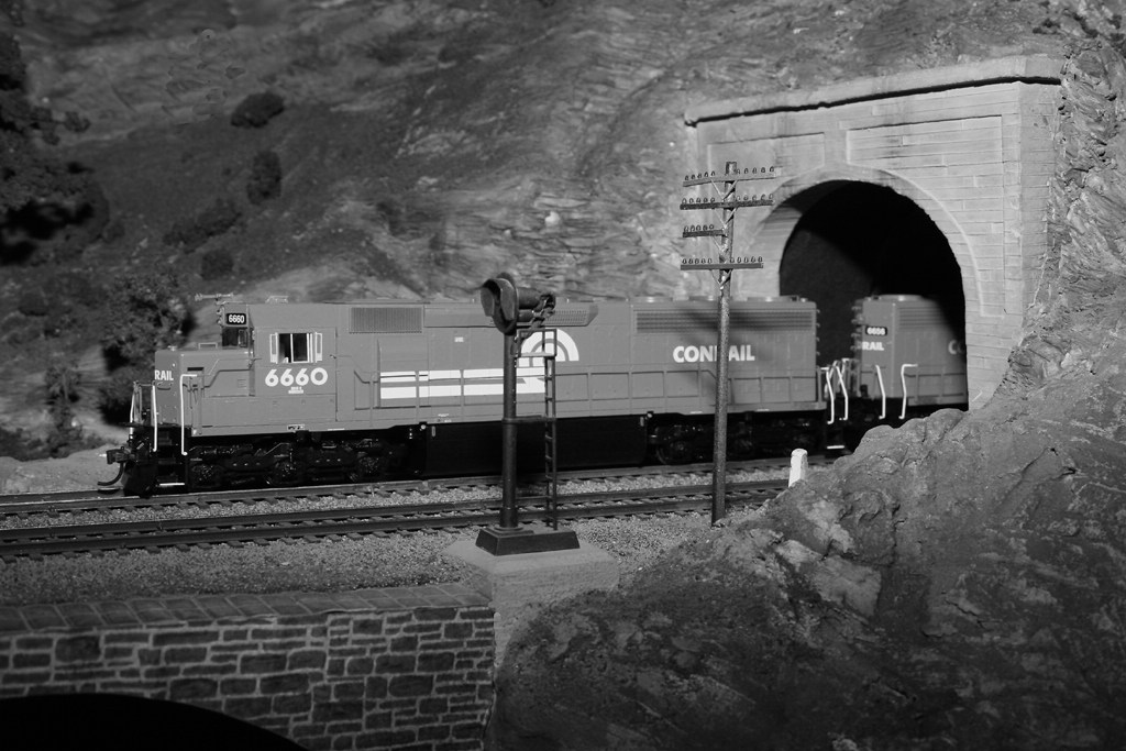 CR 6660 emerges from the West Portal of Sandy Run Tunnel 