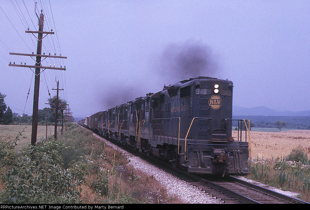 N&W 943 and Sisters Doing Their Job in the Shenandoah Valley in 1970