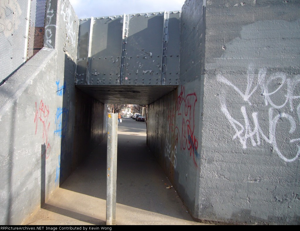 Pedestrian underpass at former Elmhurst station