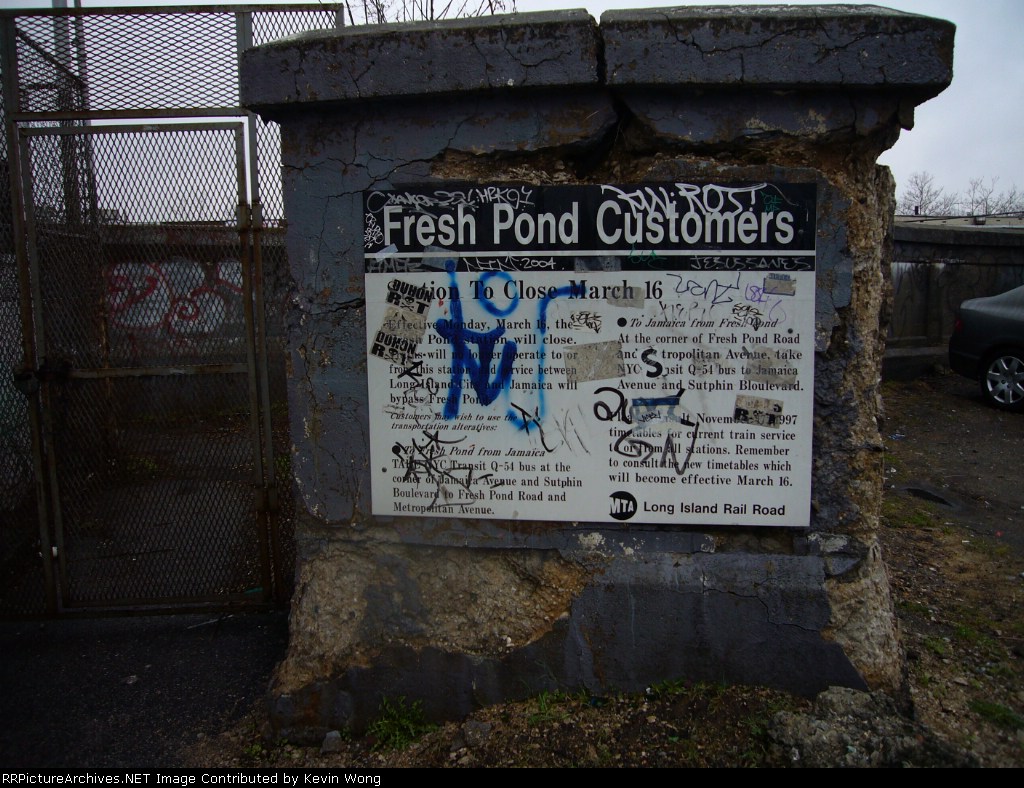 Fresh Pond station, closed March 16, 1998
