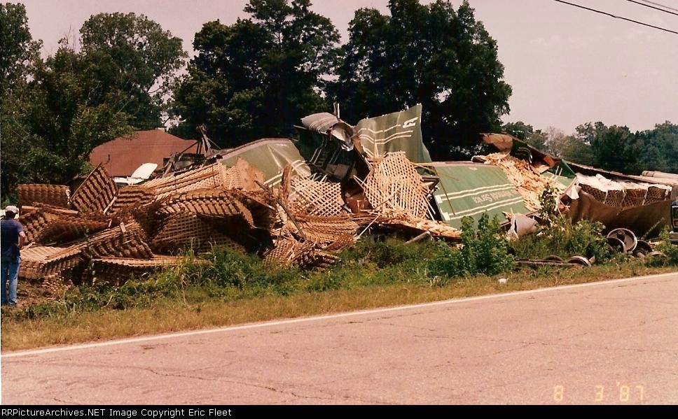 BN Freight train, milk tanker collide; trucker spared.