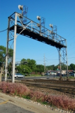 Rear view, MP 20.3 westbound Fairview signal bridge