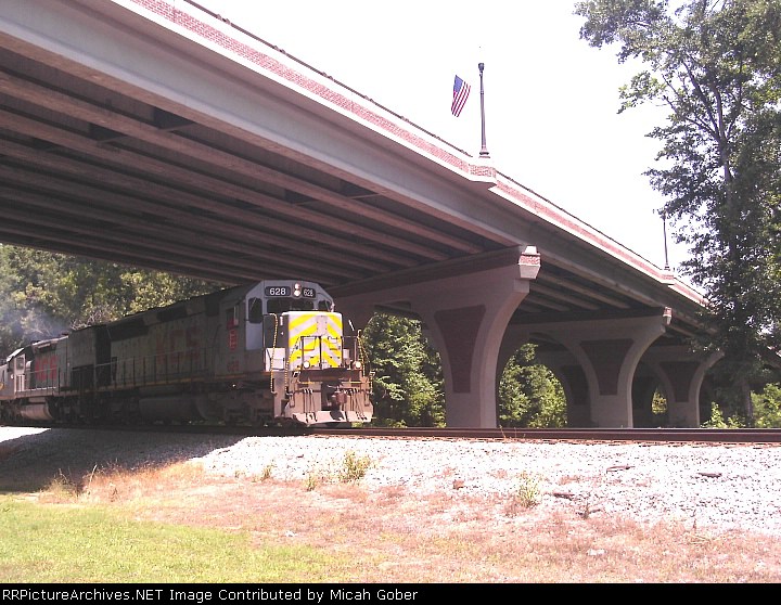 East bound KCS Train passing under the parkway