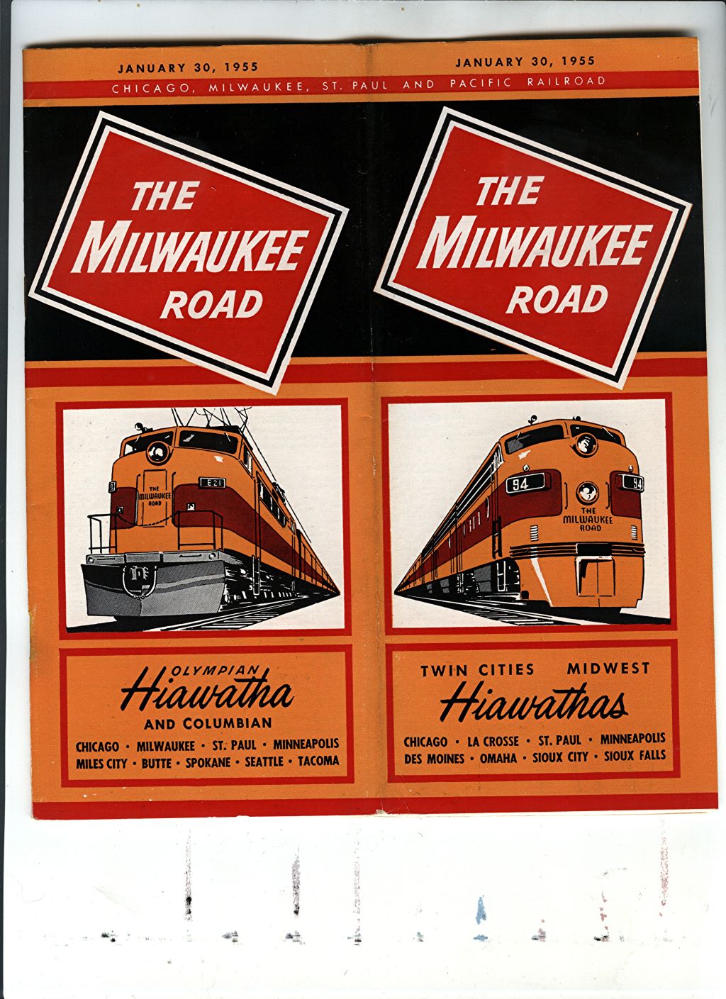 MILWAUKEE ROAD TIME TABLE
