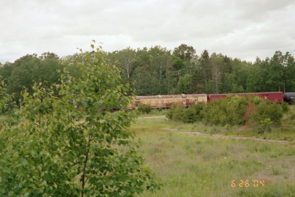 a engine and a few cars