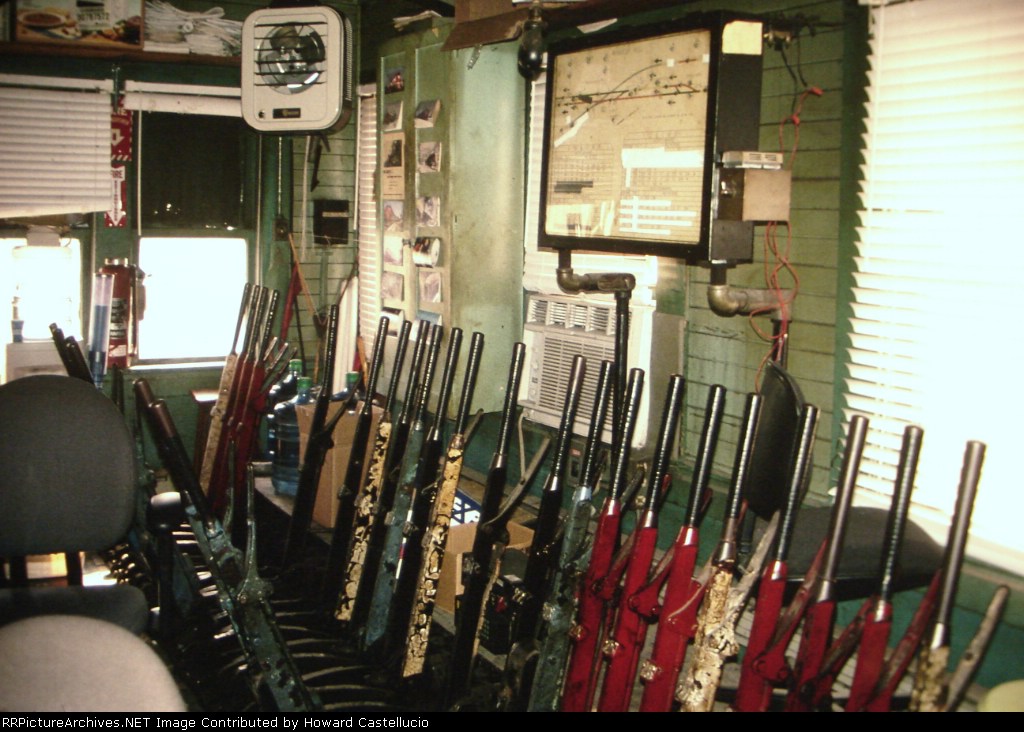 levers inside Ridgley twr