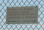 Automated train system, watch for moving cars!