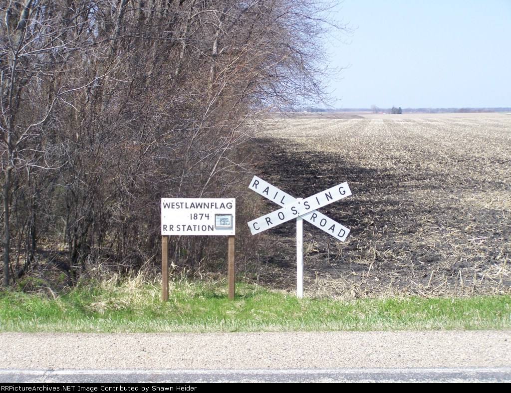 West Lawn Flag station marker
