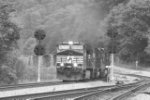 WB freight splitting the NW signals at Blake