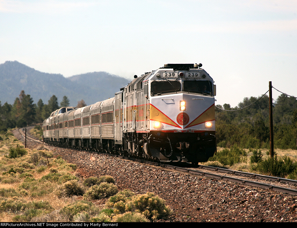 Grand Canyon Railway 239 Northblund at Espee Road, mp 8.4
