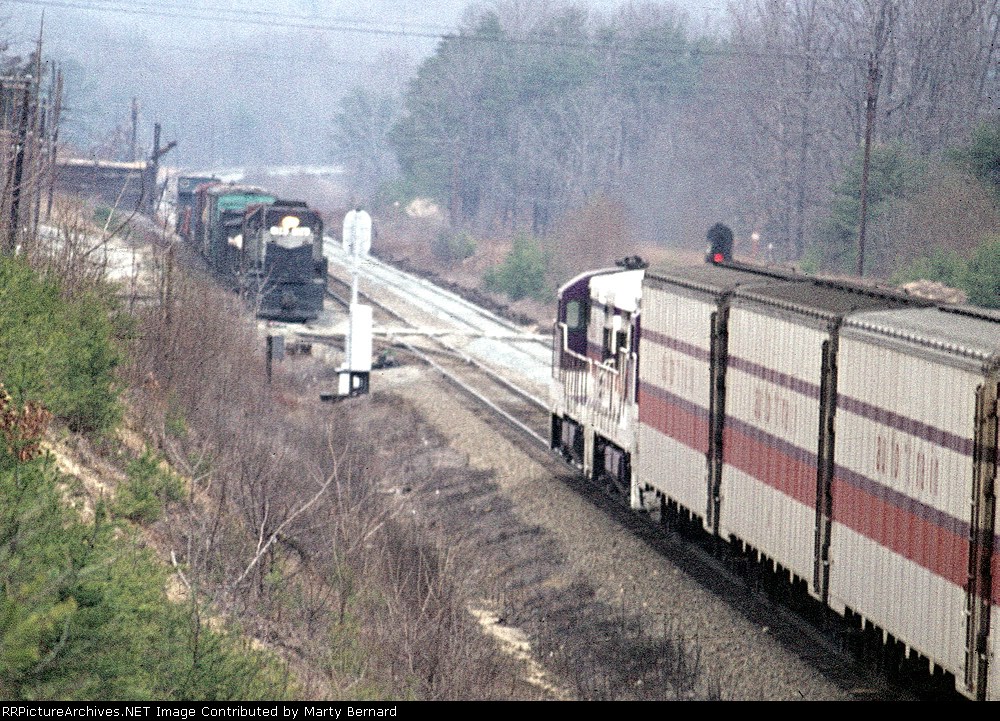 Auto Train with an RF&P Local in the Hole