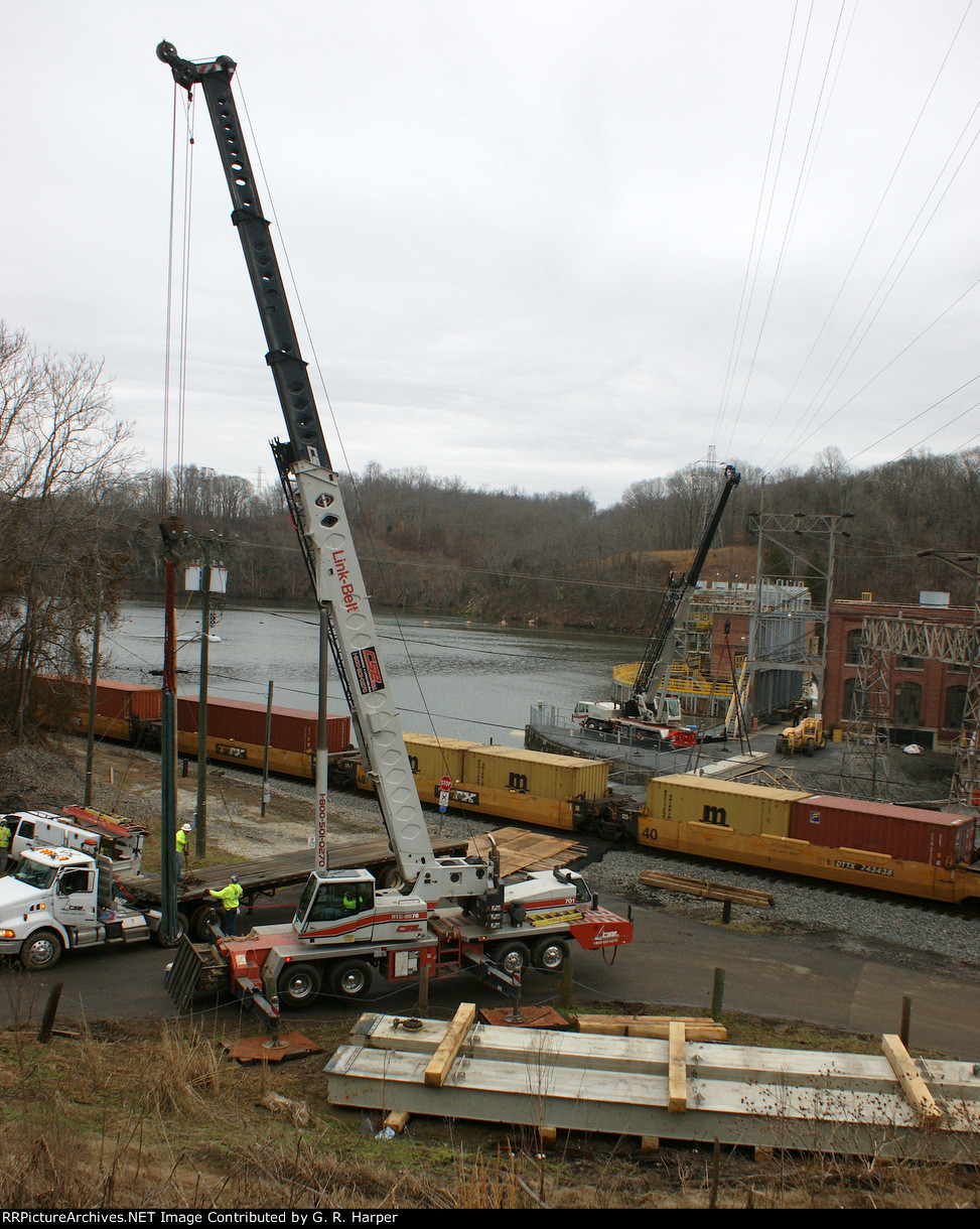 Commercial Steel Erection cranes and X130's containers