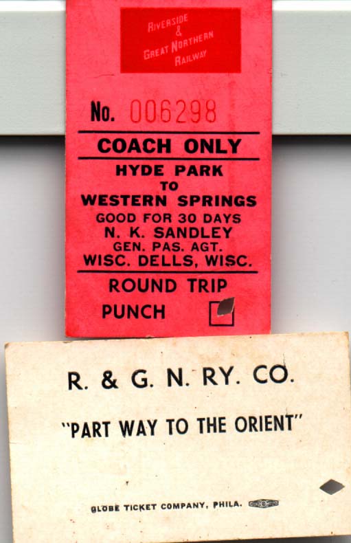 Riverside & Great Northern Railway Ticket