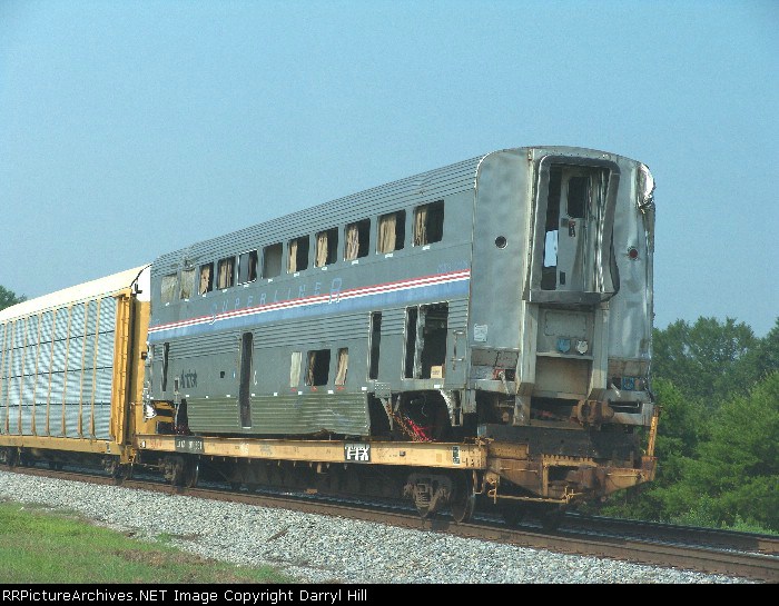 AMTRAK Superliner bruised and battered