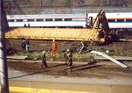 Conrail derailed cars switching well Amtrak was coming through yard