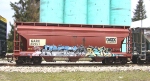 GARX 35951. Custom vandalized Atlas Trainman covered hopper