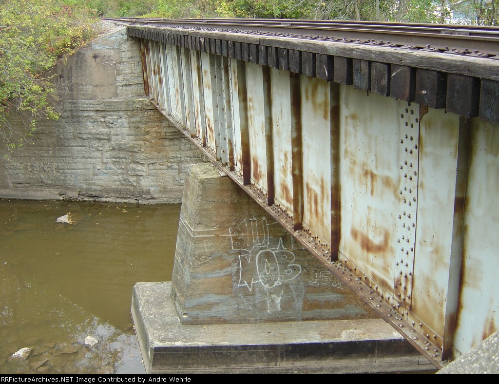 Side view of Duck Creek RR bridge