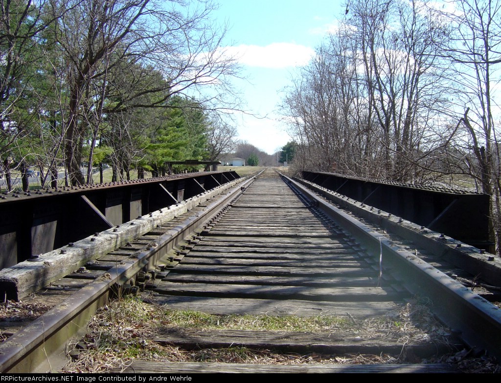 Looking south from bridge towards Perry Parkway